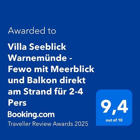 Villa Seeblick Warnemuende - Fewo Mit Meerblick Und Balkon Direkt Am Strand Fuer 2-4 Pers Росток Экстерьер фото